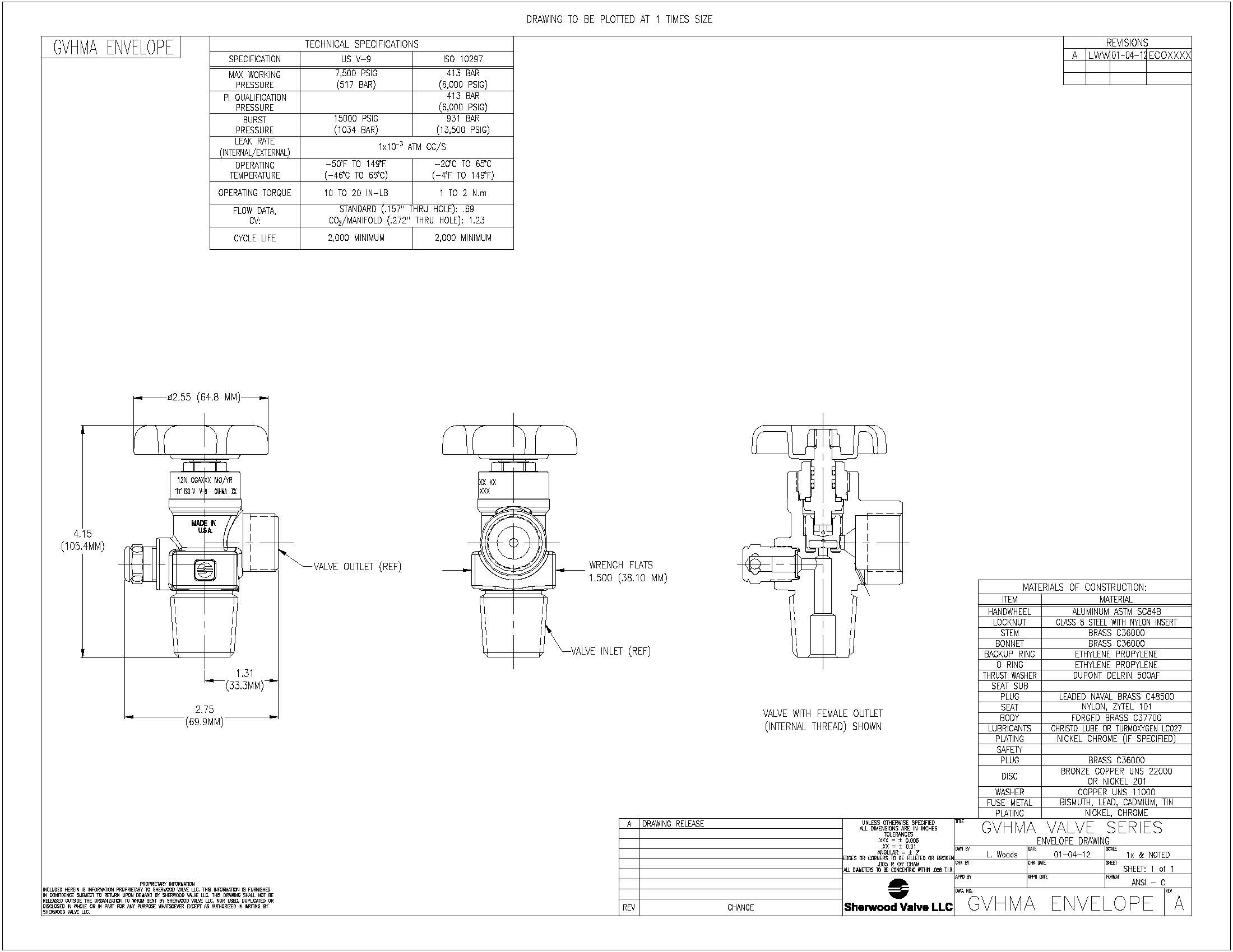 BREATHING AIR CYLINDER VALVE CGA 702, CHROME PLATED, OVERSIZE THREAD