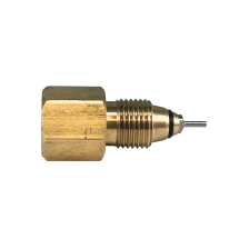 Sherwood Nipple + Fixed Pin (Includes Brass Nut), CGA 580R Outlet, CGA 580 Inlet, Brass Nipple w/ Ni Plated Steel Pin and Buna Nitrile O-Ring