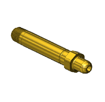 Threaded Inlet Nipple, CGA 346, 1/4NPTM, 3.5"LNG
