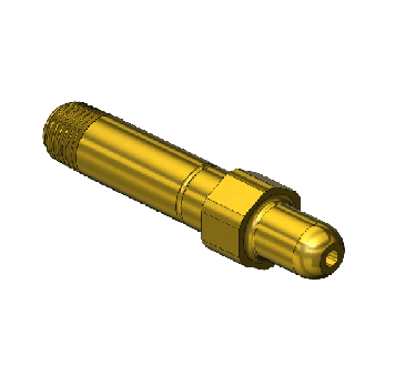 Threaded Inlet Nipple, Western #347-3, CGA 347, 1/4NPTM, 3"