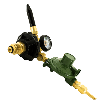 Latex / Mylar Balloon Inflator + Push Down Mylar Valve, Auto Shut-Off, Contents Gauge, Hand Tight Connection