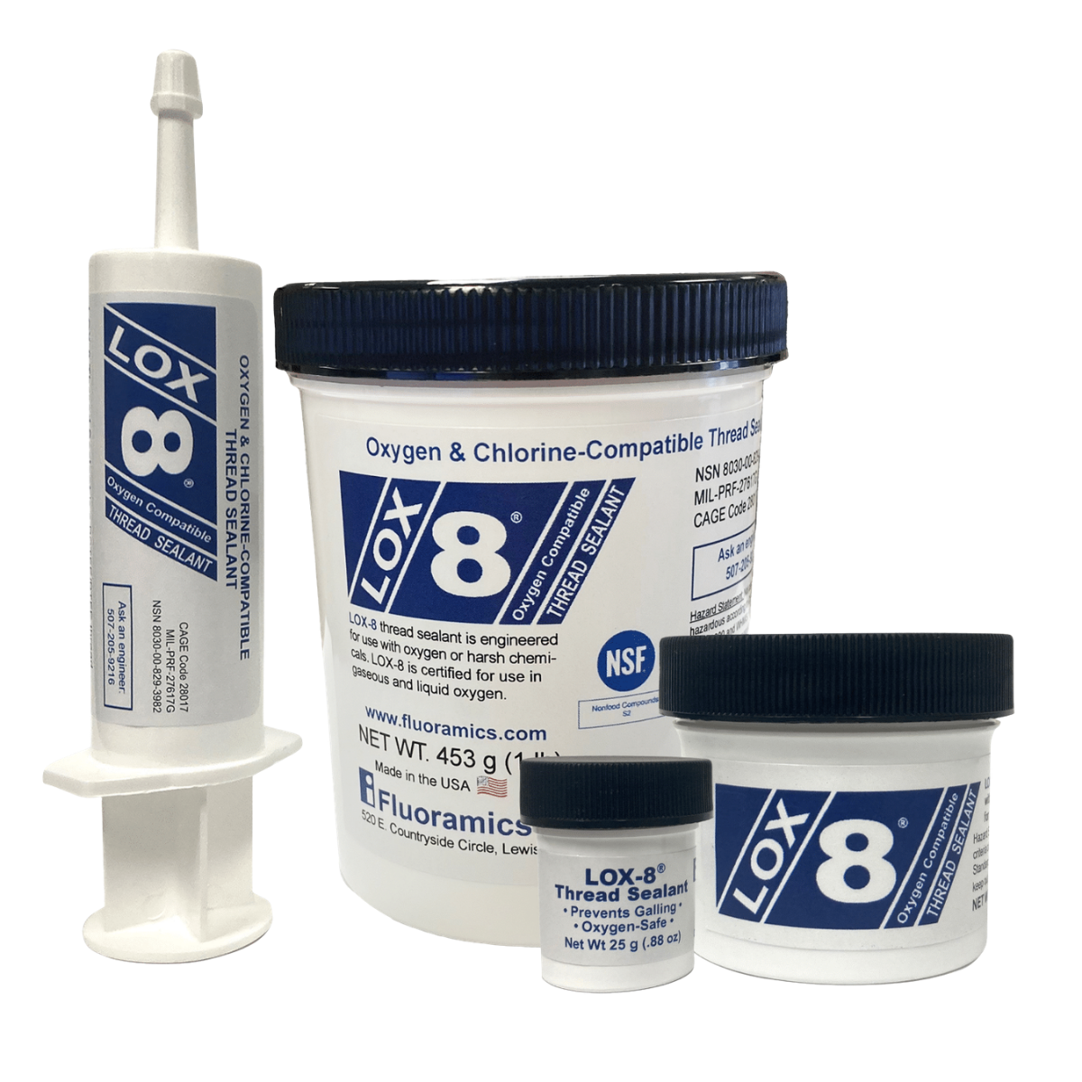 9722152 Fluoramics LOX-8 Paste Thread Sealant, 1 lb.
