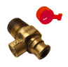 Quick-On Propane Valve Cap, 20mm, Red (100 Pack)