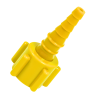 Yellow X-Mas Tree Swivel Barb Adapter, For DISS Oxygen Outlets - 50 Pack