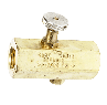 RegO KLN Needle Valve + Knurled Knob, Locking Hex Head - Brass - 1/2" NPT Female x Female