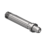 Threaded Inlet Nipple, CGA 350, 1/4NPTM, 3.5"LNG
