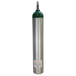 24 Cu Ft Aluminum Medical Oxygen (O2) Cylinder + CGA 870 Post Valve