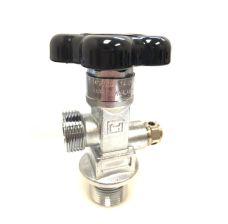Brass Chrome Plated Valve With Lexan Handwheel, CGA 326 Outlet, 1/4" FNPT Gauge Port, 1.125" UNF Straight Thread Inlet, High Flow. Imported. ( EVC660-5-1-3000G)