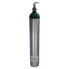 Aluminum Medical Oxygen Cylinder + Post Valve + Pressure Gauge, 24 cu ft