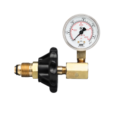Cylinder Pressure Testing Gauges, 2" Brass, "B" Tank Acetylene, CGA-520, 400 PSI