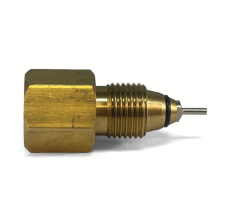 Sherwood Nipple + Fixed Pin (Includes Brass Nut), CGA 350 Outlet, 1/4'' NPT Inlet, Stainless Steel Nipple w/ Ni Plated Steel Pin (No O-Ring)
