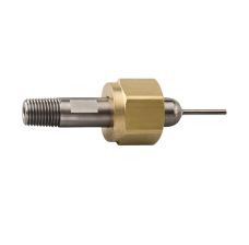Sherwood Nipple + Fixed Pin (Includes Brass Nut), CGA 346 Outlet, 1/4'' NPT Inlet, Stainless Steel Nipple w/ Ni Plated Steel Pin (No O-Ring)