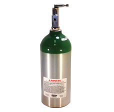 Aluminum Medical Oxygen (O2) "C" AKA "M9" Cylinder, CGA 870 Valve + ON/OFF Toggle Included, 9.0 Cubic Foot 