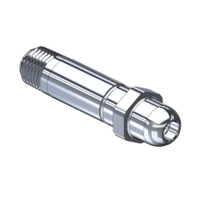 Threaded Inlet Nipple, Chrome Plated Brass, 1/4" NPT, CGA 540 