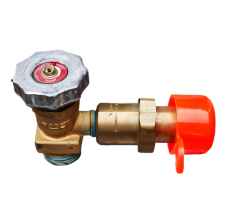 Propane Forklift Cylinder Connection Valve Cap (Tear-Tab), Fluorescent Orange, 100 Pack