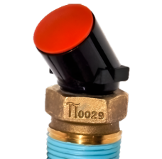 Pressure Relief Device Rain Cap, Red, 100 Pack