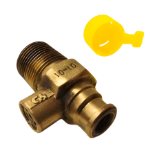 Quick-On Propane Valve Cap, 20mm, Yellow (100 Pack)