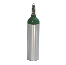 Aluminum Medical Oxygen (O2) "B" AKA "M6" Cylinder, CGA 870 Post Valve Included, 6.0 Cubic Foot