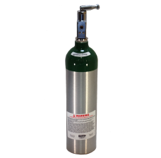 Aluminum Medical Oxygen (O2) "B" AKA "M6" Cylinder, CGA 870 Post Valve + ON/OFF Toggle Included, 6.0 Cubic Foot