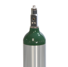 Aluminum Medical Oxygen (O2) "B" AKA "M6" Cylinder, CGA 870 Post Valve Included, 6.0 Cubic Foot