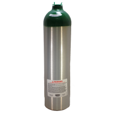15 Cu Ft Aluminum Medical Oxygen (O2) Cylinder - Valve NOT Included
