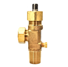 Sherwood Chlorine Cylinder Valve, CGA 820 Outlet, 3/4"-14 CL-4, 158 Fuse Plug, Garlock Packing