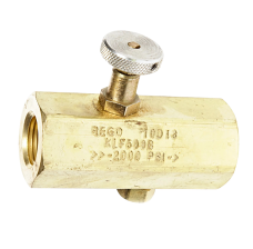 KLN Needle Valves with Knurled Knob and Locking Hex Head - Brass - 1" NPT Female x Female
