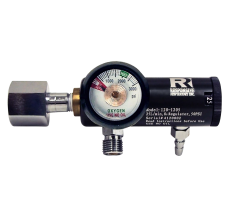 EMS Oxygen Regulator - 25 LPM, CGA 540 w/ Dual D.I.S.S & Barb