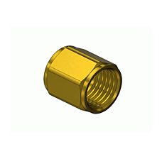 CGA 20, "A" Size Brass Hose Nut for Oxygen