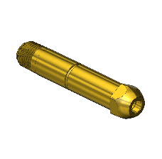 Threaded Inlet Nipple, CGA 296, Western #29-3, 1/4 NPTM, 3"
