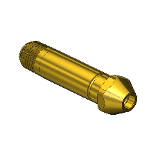 Threaded Inlet Nipple, Western #16-8, CGA 300, 1/4NPTM, 2.5"