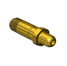 Nipple, CGA 350, 1/4NPTM, 2.125"LNG