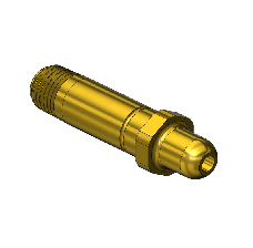 Threaded Inlet Nipple, Western #83, CGA 350, 1/4NPTM, 2.5"
