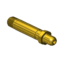 Threaded Inlet Nipple, Western #87, CGA 350, 1/4nptm, 3"