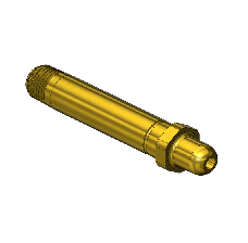 Threaded Inlet Nipple, CGA 350, 1/4NPTM, 3.5"LNG