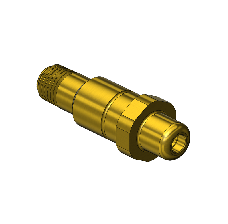 Nipple, CGA 677, 1/4 NPTM, 2.5" LNG