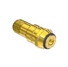 Nipple, CGA 520, 1/4 NPTM, 1.75 LG, WITH O-RING