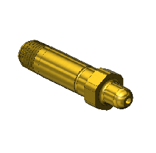 Threaded Inlet Nipple, Western #13-3, CGA 326, 1/4NPTM, 2.5"