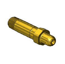 Threaded Inlet Nipple, Western #14-3, CGA 346, 1/4'' NPTM, 2.5"