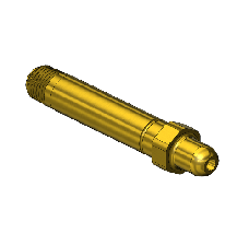 Threaded Inlet Nipple, CGA 346, 1/4'' NPTM, 3.5" LNG
