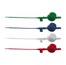 CGA 320 Carbon Dioxide Food Grade Cap + 8'' Strap, Green, 100PK