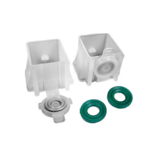 Universal Post Valve Sleeve + Washer Preloaded, 100 Pack, Gray