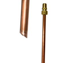 Hard "K" copper 1/4" dip tube, 53” overall length with inlet, + brass ¼" MNPT fitting