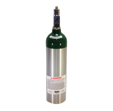Aluminum Medical Oxygen Cylinder,"B" AKA "M6", + CGA 870 Valve Installed, 6.0 Cubic Ft