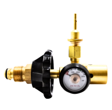 Latex / Mylar Self-Sealing Balloon Inflator + Hand Tight Connection + Contents Gauge 