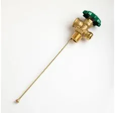 LP Vapor Service Valve for 100# Propane DOT Cylinders, 3/4" NGT Inlet, 11.6” Diptube, 375 PSI, + Bleeder Valve