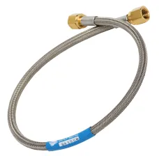 Single Braided PTFE Hose - 18'' Length, 3000 PSI, Clean for Oxygen Service