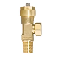 Sherwood Chlorine Ton Container Valve, CGA 820, Robust 3/4"-14 CL-3, PTFE Packing
