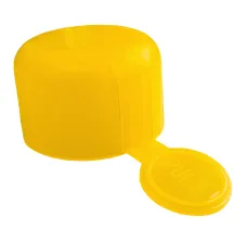 Propane Forklift Cylinder Connection Valve Cap (Tear-Tab), Yellow, 100 Pack