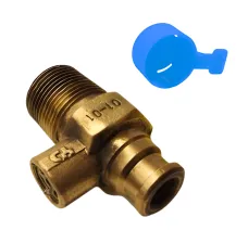 Quick-On Propane Valve Cap, 20mm, Blue (100 Pack)